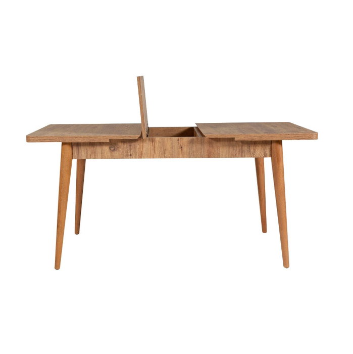 Hanah Home 0900 - 4 Conjunto Mesa y Sillas Extensible Pino Atlántico y Piedra Terciopelo